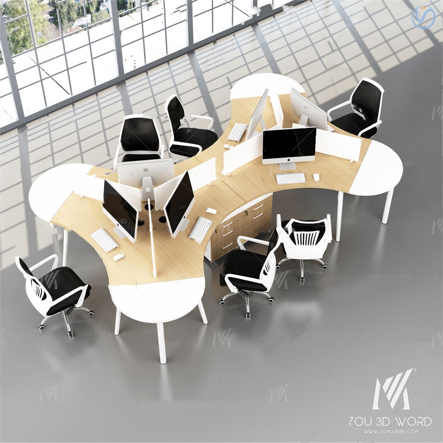 Modern card seat office chair 3d model